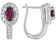14K White Gold Ruby and Diamond Earrings