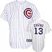 Starlin Castro Jersey: Adult 2010 Majestic Home White Pinstripe Replica #13 Chicago Cubs Jersey