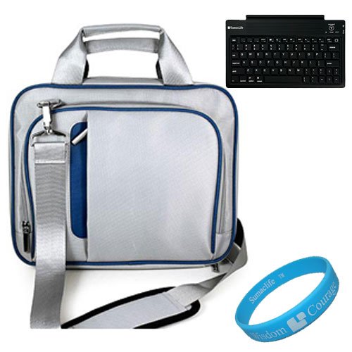 Silver and Blue Pinn Shoulder Bag Carry Case 