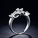FENDINA Women's Shinning Silver Plated Vintage Solitaire Wedding Engagement Bands Rings