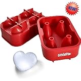 SNIGLE SILICONE ICE/CHOCOLATE MOLDS, 3D HEART MAKER ★FREE BONUS Silicone Funnel and 4 Heart Silicone Cupcake Liners ★ This Amazing Silicone Ice Tray Will Upgrade the Way You Drink