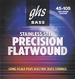 GHS Strings Electric Bass Flatwound Set (Medium Stainless Steel, 4-String, Long Scale)