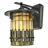 Quoizel Autumn Ridge 16-Inch Large Wall Lantern with Tiffany Glass, Bergamo Finish #TFAR8412BE