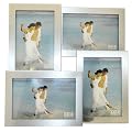 Brushed Aluminium Satin Silver Colour 4 Picture Multi Aperture Photo Frame Gift - Holds 4 photographs No. 56
