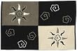 Embroidered Chenille 100% Cotton Black and White Rug 2 X 3