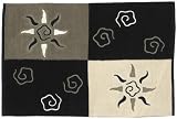 Embroidered Chenille 100% Cotton Black and White Rug 2 X 3