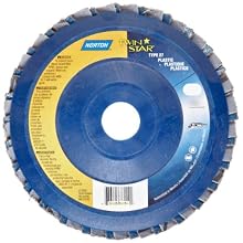 Norton RedHeat Abrasive Flap Disc, Type 27, 5/8" Arbor, Ceramic and Zirconia Alumina, 4" Diameter, Grit 60 (Pack of 10)