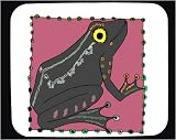 Mouse Pad with frog, sitting, amphibian, pink, eye