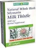 Nature's Bounty Natural Silymarin Milk Thistle Extract 1000mg Softgel, 30-Count Boxes (Pack of 2)