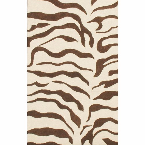 Zebra Print Area Rugs Animal Skin 4x6 Brown Ivory