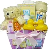 It's A GIRL New Baby Gift Basket with Teddy Bear