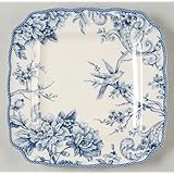 222 Fifth Adelaide Blue & White Dinner Plates, Set of 4