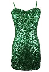 Polyester Short Glittering Sequined Bodycon Dress 