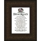 Home Rules - Framed Inspirational Gift - 8 1/2 X 10 1/2