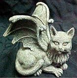 Winged Cat Gargoyle Computer Topper Shelf Sitter