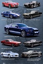 Ford Mustang - Poster (Shelby Compilation) (9 Different Cars) (Size: 24" x 36")