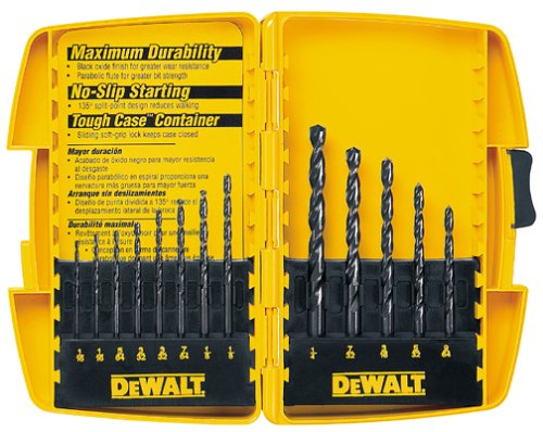 DeWalt DW1163 13 Piece Black Oxide Split Point Twist Drill Bit Assortment