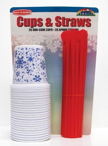 Snow Cone Cups & Straws (25-pack)