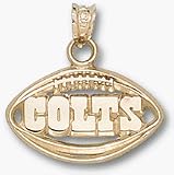 Indianapolis Colts Pierced "Colts Football" Pendant - 14KT Gold Jewelry