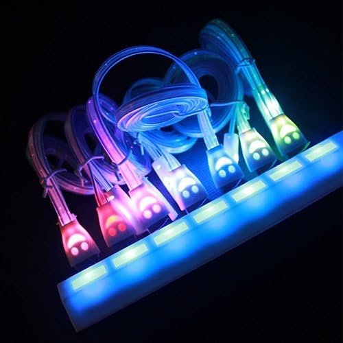 SITHK 5 PECES FOR IPHONE 6 3FT smile LED Charge Cable for Iphone6 6 PLUS 5 5S 5C IPAD MINI (3ft)