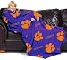 Clemson Tigers Adult Comfy Throw Blanket with Sleeves