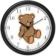 Plain Teddy - Bear Animal Wall Clock by WatchBuddy Timepieces (Black Frame)