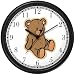 Plain Teddy - Bear Animal Wall Clock by WatchBuddy Timepieces (Hunter Green Frame)