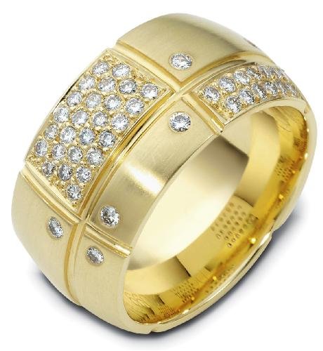 12mm modern diamond wedding band ring (0.63cts diamonds Platinum)