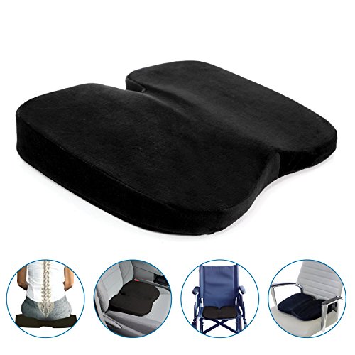 Milliard Coccyx Seat Cushion, Foam Comfort Orthopedic Coccyx Wedge Pillow for Tailbone Pain and Injury