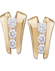 Pair of 14K Yellow Gold Diamond Earrings - 1.20 Ct. -- LIFETIME WARRANTY