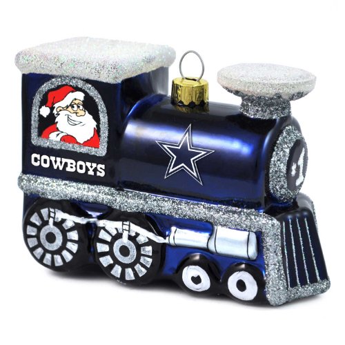 NFL Dallas Cowboys Blown Glass Train Ornament