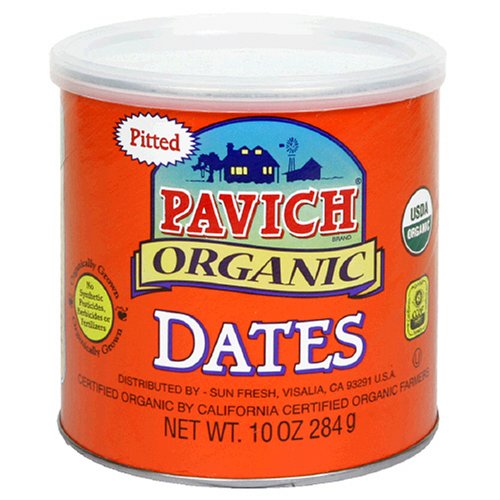 Pavich Organic Dates, 10-Ounce Canister (Pack of 4) by Pavich