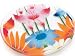 Fusion Art Glass 8-Inch Round Plate with Wild Flowers Design