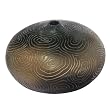 Handcrafted Chocolate Brown Terracotta Disc Vase - Swirl Design