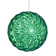 Green LED Lighted Hanging Crystal Sphere Ball Outdoor Christmas Decoration 6"