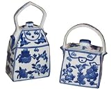 Blue and White porcelain "purses"