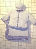Ck95bdbk, . Knitted on Hand Knitting Machine Then Finished By Hand Crochet Infant Boys Outfit, Containing Blue Chenille/denim Trim Cardigan Sweater, Hat Set with Matching 31x46 Blanket