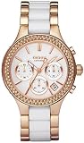 DKNY Chronograph Rose Gold -Tone and White Ceramic Ladies Watch NY8183 Wrist Watch (Wristwatch)