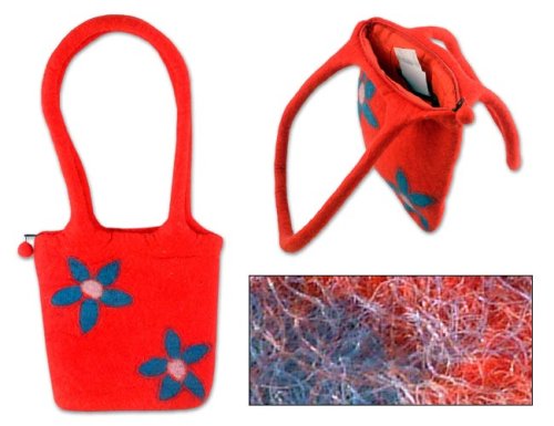Wool accent bag Sapphires in Bloom