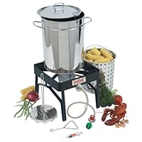 Bayou Classic 9195 32-Quart Stainless-Steel Outdoor Turkey Fryer Kit with Burner