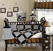 JoJo Designs 9-Piece Baby Crib Bedding Set - Velvet Dreams Blue and Brown
