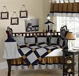 JoJo Designs 9-Piece Baby Crib Bedding Set - Velvet Dreams Blue and Brown