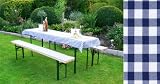 Auflagen Set für Festzeltgarnitur mit 50cm + 70cm Tisch, blau-kariert