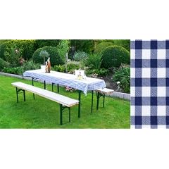 Auflagen Set f�r Festzeltgarnitur mit 50cm + 70cm Tisch, blau-kariert