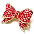 Valentines Day Brooch Red July Birthstone Bowknot Brooches And Pins