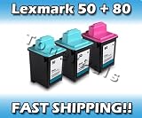 TonerPals Remanufactured Ink Cartridge for Lexmark 50 And Lexmark 80 (2 Black 1Color)
