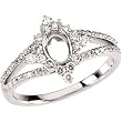 14K White Gold Diamond Semimount - CENTER STONE NOT INCLUDED.