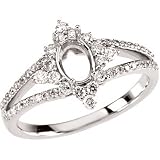 14K White Gold Diamond Semimount - CENTER STONE NOT INCLUDED.