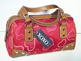 XOXO - XOXO HANDBAGS, XOXO "ADORABLE" LOVE HEARTS BARREL (Red / Brown Trim)