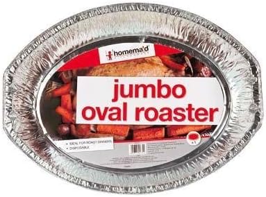 Homemaid Foil Jumbo Oval Roaster - Disposable - Ideal for Turkeys Roast Dinners